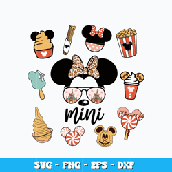 Mini Minnie Mouse Disney Svg, Minnie mouse snacks svg, cartoon svg, logo design svg, digital file svg, Instant download.