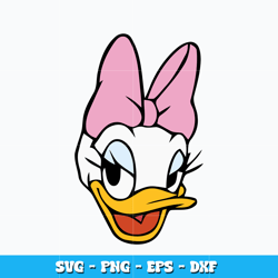 Daisy duck design svg, disney Daisy duck face svg, logo design svg, digital file svg, Instant download.