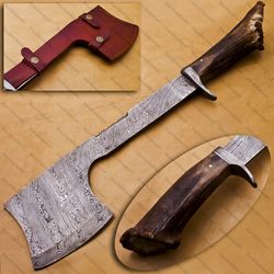 personalize hand made damascus axe stage handle Outdoor Axe - Gifts for Him