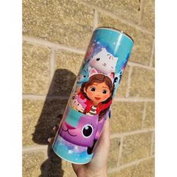 Gabbys Dollhouse Metal 20oz Tumbler | Hot and Cold Drinks | Travel Cup Bottle | Children's Birthday present Valentines |