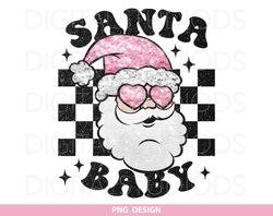 Santa Baby png, Retro Pink Santa png, Santa Faux Sequin png, Glitter Santa Baby Sublimation, Cute Sequins Santa png, Chr