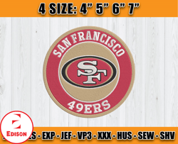 San Francisco 49ers Embroidery Design, Brand Embroidery, Embroidery File, NFL Sport Embroidery