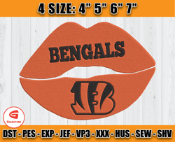 Bengals Lips embroidery design, NFL embroidery design, Bengals embroidery Design 12 -Goldstone
