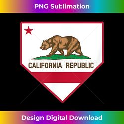 California Republic Bear Logo Flag Baseball Home Plate Gift - Edgy Sublimation Digital File - Striking & Memorable Impressions