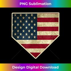 Vintage American Flag Baseball Home Plate Art Sports Gift - Sleek Sublimation PNG Download - Ideal for Imaginative Endeavors