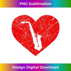 Vintage Saxophone Lover Heart Love Valentine's Day Sax - Edgy Sublimation Digital File - Animate Your Creative Concepts