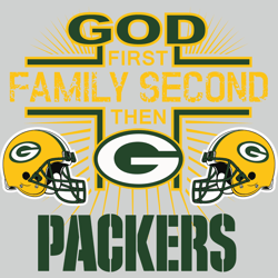 God First Family Second Then Green Packers Svg Sports Logo Svg Green Bay Packers