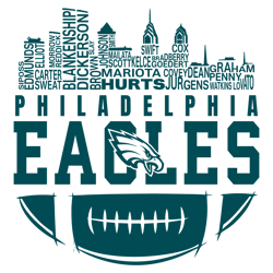 Philadelphia Eagles Skyline Football Names SVG Untitled