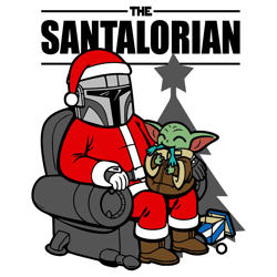 The Santalorian Santa Claus Hug Baby Yoda SVG