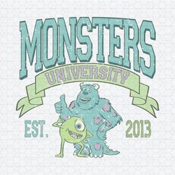Retro Cartoon Monsters University Est 2023 PNG