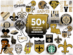 50 Files New Orleans Saints SVG Bundle, Saints Logo SVG , Nfl Team SVG