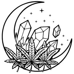 Weed Crystal Moon SVG Cannabis SVG Cannabis SVG Crystals SVG