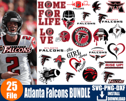 25 Files Atlanta Falcons Logos Svg Bundle, Atlanta Falcons Lovers