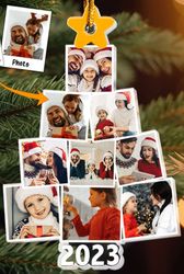 Photo Family Tree Christmas - Personalized Acrylic Photo Ornament, 1st Christmas Together, Personalized Family Christmas