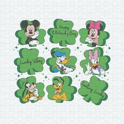Mickey And Friends Lucky Vibes Shamrock SVG