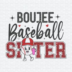 Glitter Boujee Baseball Sister PNG