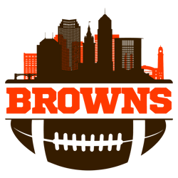 Vintage Browns Football Skyline SVG