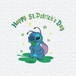 Happy St Patrick's Day Stitch Shamrock SVG V2