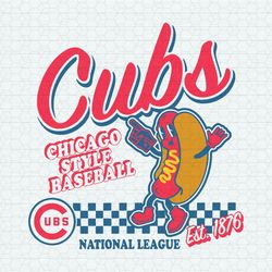 Chicago Cubs Style Baseball National League Est 1876 SVG