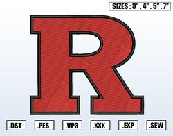 Rutgers Scarlet Knights Football Team Embroidery File, NCAA Teams Embroidery Designs, Machine Embroidery Designs File