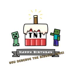 Minecraft Birthday Creeper Zombie Tnt Cake SVG PNG Birthday SVG