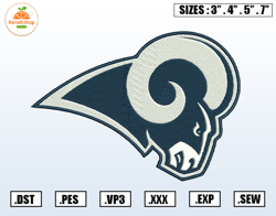 Los Angeles Rams Embroidery Designs, NCAA Logo Embroidery Files, Machine Embroidery Pattern, Digital Download