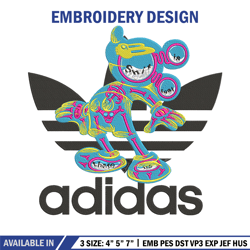 Adidas mickey Embroidery Design, Mickey Embroidery, Embroidery File, Adidas Embroidery, An49