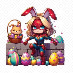 Bunny Captain Marvel Happy Easter Eggs PNG