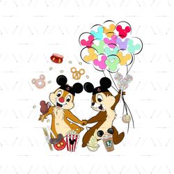 Chip and Dale Mickey Ears Disney Snack Party PNG