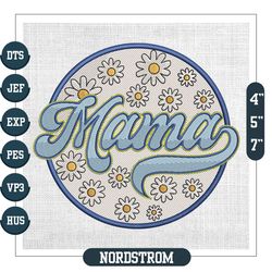 Floral Mama Retro Daisy Mother Day Embroidery Design