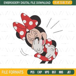 Funny Minnie Laughing Embroidery Png