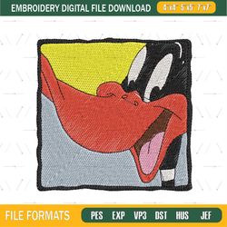 Happy Face Daffy Duck Embroidery