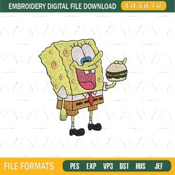 SpongeBob Eating Burger Embroidery