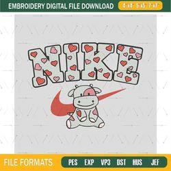 Cute Dairy Cow Nike Embroidery Designs