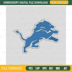 Detroit Lions Logo Embroidery Files, NFL Football Team Machine Embroidery Designs