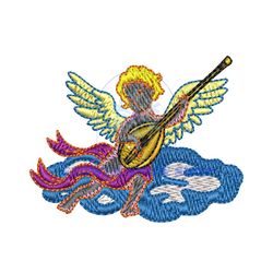 Cupid Music Instrument Embroidery