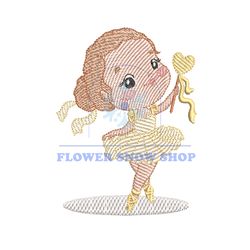 Baby Ballerina Ballet Dancer Embroidery Png