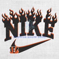 Cincinnati Bengals Nike Flaming Logo Embroidery