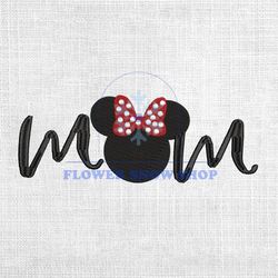 Mom Disney Minnie Mouse Head Embroidery Png