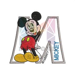 Alphabet Badge Mickey Mouse Disney Embroidery