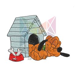 Puppy Pluto Sleeping Embroidery File Png