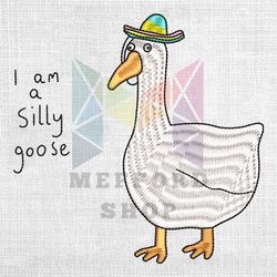 I Am A Silly Goose Funny Kid Duck Embroidery