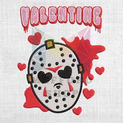 Valentine Day Horror Killer Jason Voorhees Mask Embroidery