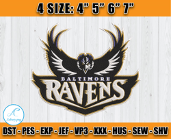 Ravens Embroidery, NFL Ravens Embroidery, NFL Machine Embroidery Digital, 4 sizes Machine Emb Files -24-Asbury