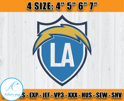 Los Angeles Chargers Logo Embroidery, NFL Sport Embroidery, Chargers NFL, Embroidery Design files