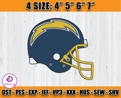 Helmet Los Angeles Chargers Embroidery, Chargers Embroidery File, Chargers Logo, Sport Embroidery