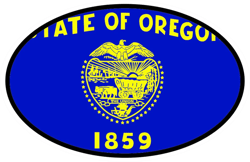 Oregon State Flag Oval Sticker Self Adhesive Vinyl V4 OR - C4817