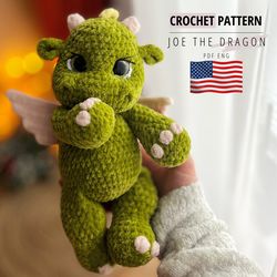 Crochet pattern Dragon, Amigurumi dragon, Crochet dragon plush, Crochet tutorial, Crochet animals, Pattern PDF ENG