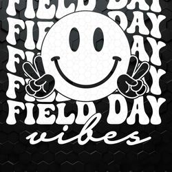 Retro Field Day Vibes Smiley Face PNG