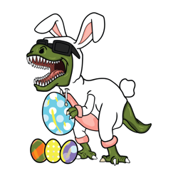 Happy Dinosaur Easter Bunny Vine Svg File